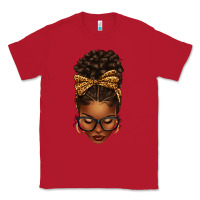 Red afro messy bun leopard bow Classic Tee - texasbilliewilder