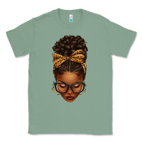 Sage afro messy bun leopard bow Classic Tee - texasbilliewilder