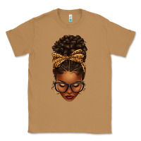 Toasted Coconut afro messy bun leopard bow Classic Tee - texasbilliewilder