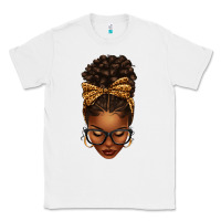 White afro messy bun leopard bow Classic Tee - texasbilliewilder