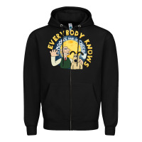 Black everybody knows the moons made of cheese! Zipper Hoodie - trangStudio