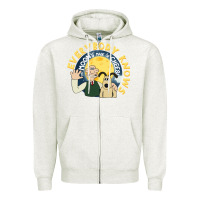 Oatmeal Heather everybody knows the moons made of cheese! Zipper Hoodie - trangStudio