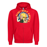 Red everybody knows the moons made of cheese! Zipper Hoodie - trangStudio