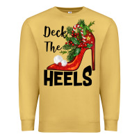 Antique Gold deck the heels Christmas Premium Sweatshirt - BarkalooDesign