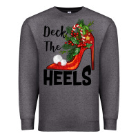 Charcoal Heather deck the heels Christmas Premium Sweatshirt - BarkalooDesign