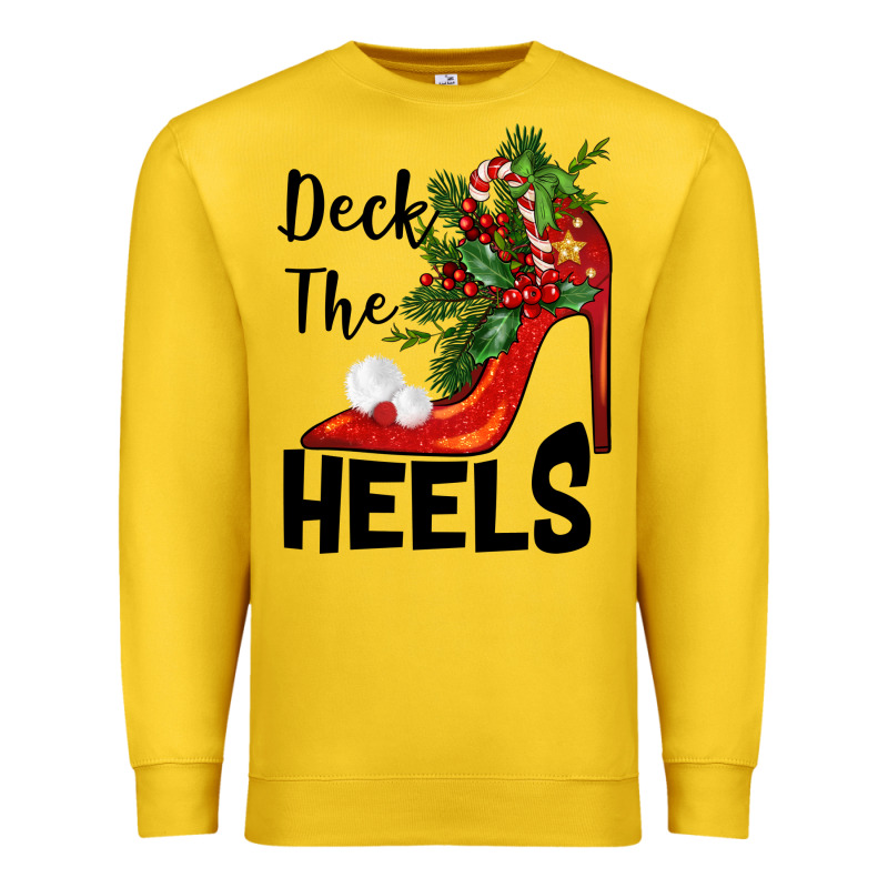 Deck The Heels Christmas Premium Sweatshirt by BarkalooDesign | Teevron