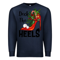Navy deck the heels Christmas Premium Sweatshirt - BarkalooDesign