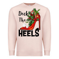 Pale Pink deck the heels Christmas Premium Sweatshirt - BarkalooDesign