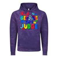 Cloud Purple think before you judge Vintage Hoodie - CowGirlArtShop