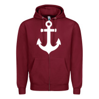 Burgundy Boat Anchor for Women n Girls Summer Zipper Hoodie - trangStudio