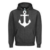 Charcoal Heather Boat Anchor for Women n Girls Summer Zipper Hoodie - trangStudio