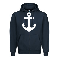 Navy Boat Anchor for Women n Girls Summer Zipper Hoodie - trangStudio
