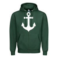 Sports Green Boat Anchor for Women n Girls Summer Zipper Hoodie - trangStudio