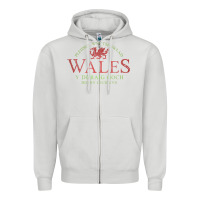 Dove Grey Rugby Welsh Gift Red Dragon Flag of Wales Zipper Hoodie - trangStudio