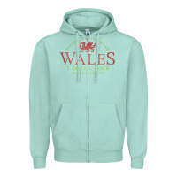Seafoam Rugby Welsh Gift Red Dragon Flag of Wales Zipper Hoodie - trangStudio