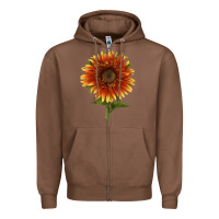 Chestnut The  Sunflower Zipper Hoodie - LillyAllenDesigns