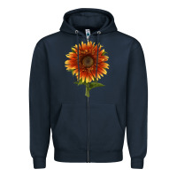 Navy The  Sunflower Zipper Hoodie - LillyAllenDesigns