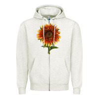 Oatmeal Heather The  Sunflower Zipper Hoodie - LillyAllenDesigns