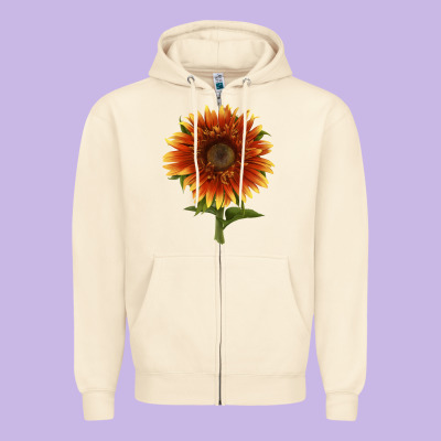 The  Sunflower Zipper Hoodie Designed By Lillyallendesigns