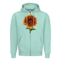 Seafoam The  Sunflower Zipper Hoodie - LillyAllenDesigns