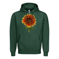 Sports Green The  Sunflower Zipper Hoodie - LillyAllenDesigns