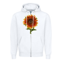 White The  Sunflower Zipper Hoodie - LillyAllenDesigns