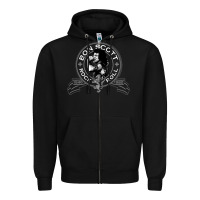 Black Bon Scott Rock n' Roll Lion Shield Zipper Hoodie - trangStudio