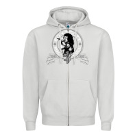 Dove Grey Bon Scott Rock n' Roll Lion Shield Zipper Hoodie - trangStudio