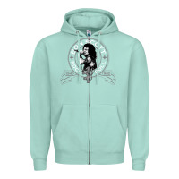 Seafoam Bon Scott Rock n' Roll Lion Shield Zipper Hoodie - trangStudio