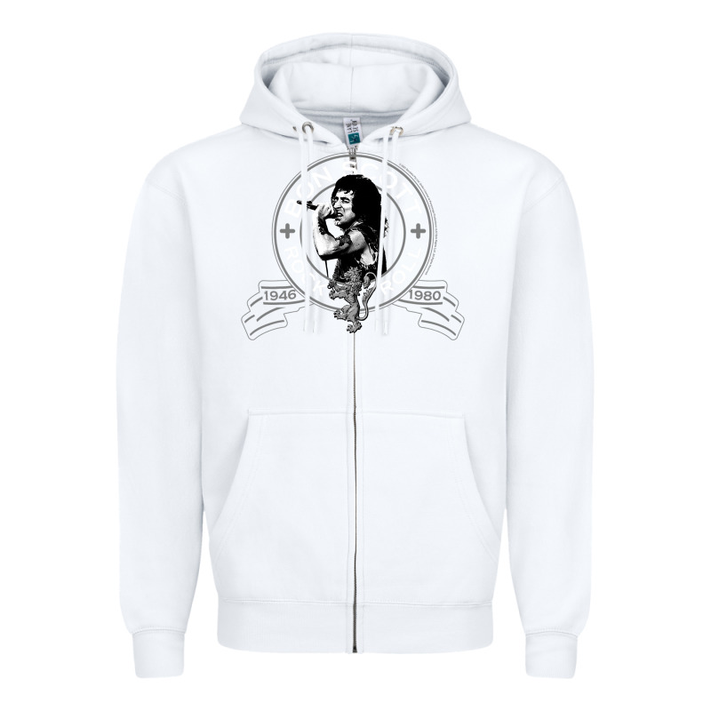 Bon Scott Rock N' Roll Lion Shield Zipper Hoodie by trangStudio | Teevron