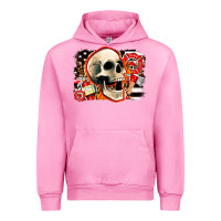 Fuchsia Pink firefighter skull Urban Hoodie - AdoDesignShop
