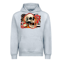 Heather Grey firefighter skull Urban Hoodie - AdoDesignShop