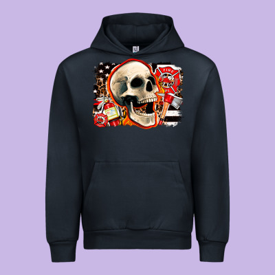 Firefighter Skull Urban Hoodie Designed By Adodesignshop