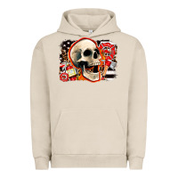 Pigment French Oak firefighter skull Urban Hoodie - AdoDesignShop