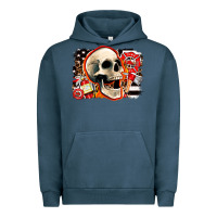 Pigment Midnight Navy firefighter skull Urban Hoodie - AdoDesignShop