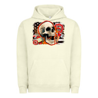 Pigment Pistachio firefighter skull Urban Hoodie - AdoDesignShop