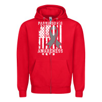 Red Parkinson's Disease Awareness T  Gift for PD Patients Zipper Hoodie - trangStudio