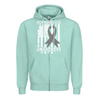Seafoam Parkinson's Disease Awareness T  Gift for PD Patients Zipper Hoodie - trangStudio
