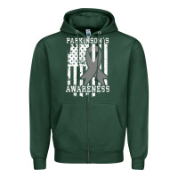 Sports Green Parkinson's Disease Awareness T  Gift for PD Patients Zipper Hoodie - trangStudio