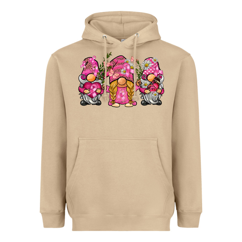 Breast Cancer Gnome Heavyweight Hoodie by BarkalooDesign | Teevron