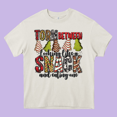 Torn Between Looking Like A Snack And Eating One Christmas Cake Heavy Core Tee Designed By Jasminsmagicworld