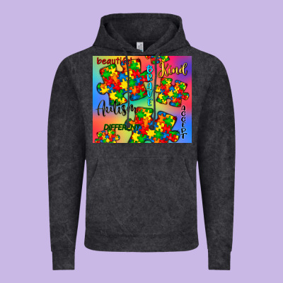 Autism Puzzle Piece Vintage Hoodie Designed By Cowgirlartshop