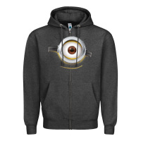 Charcoal Heather Carl Side Smile Zipper Hoodie - trangStudio
