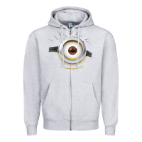 Heather Grey Carl Side Smile Zipper Hoodie - trangStudio