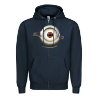 Navy Carl Side Smile Zipper Hoodie - trangStudio