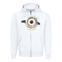 White Carl Side Smile Zipper Hoodie - trangStudio