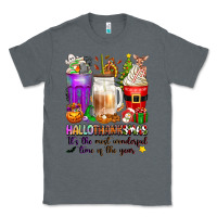 Charcoal Heather Hallothanksmas coffee cups Classic Tee - texasbilliewilder