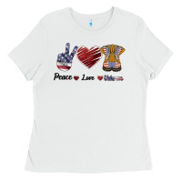 White Peace Love Veteran Ladies Tee - Bettercallsaul