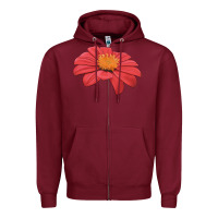 Burgundy del sol sunflower Zipper Hoodie - LillyAllenDesigns