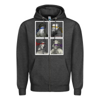 Charcoal Heather Ninja Artists Leonardo Donatello Raphael Michelangelo Parody Renaissan Zipper Hoodie - trangStudio